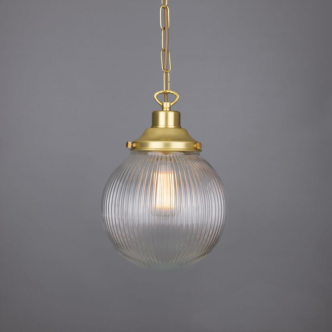 Fitzroy Small Holophane Glass Globe Pendant Light 20cm main product image