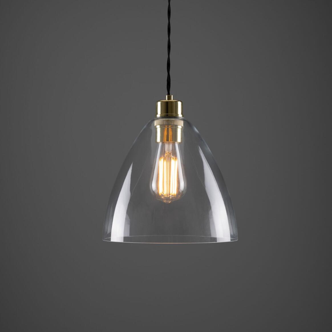 Luang Modern Clear Glass Pendant Light 23cm main product image