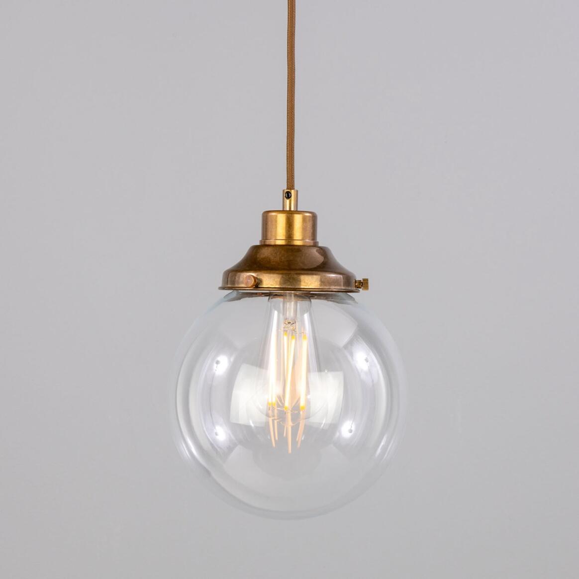 Virginia Small Clear Glass Globe Pendant Light 7.75" IP20 main product image