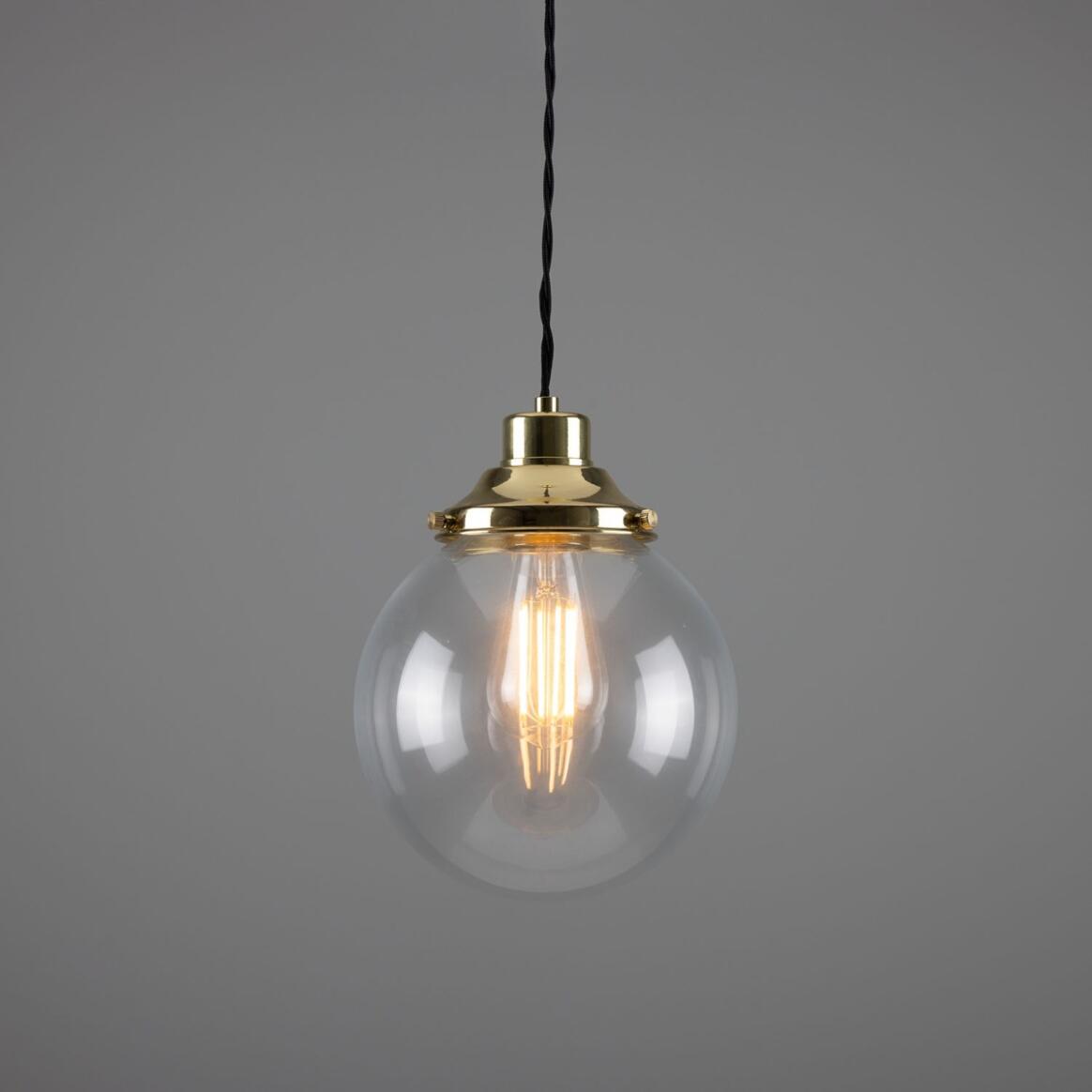 Virginia Small Clear Glass Globe Pendant Light 20cm main product image