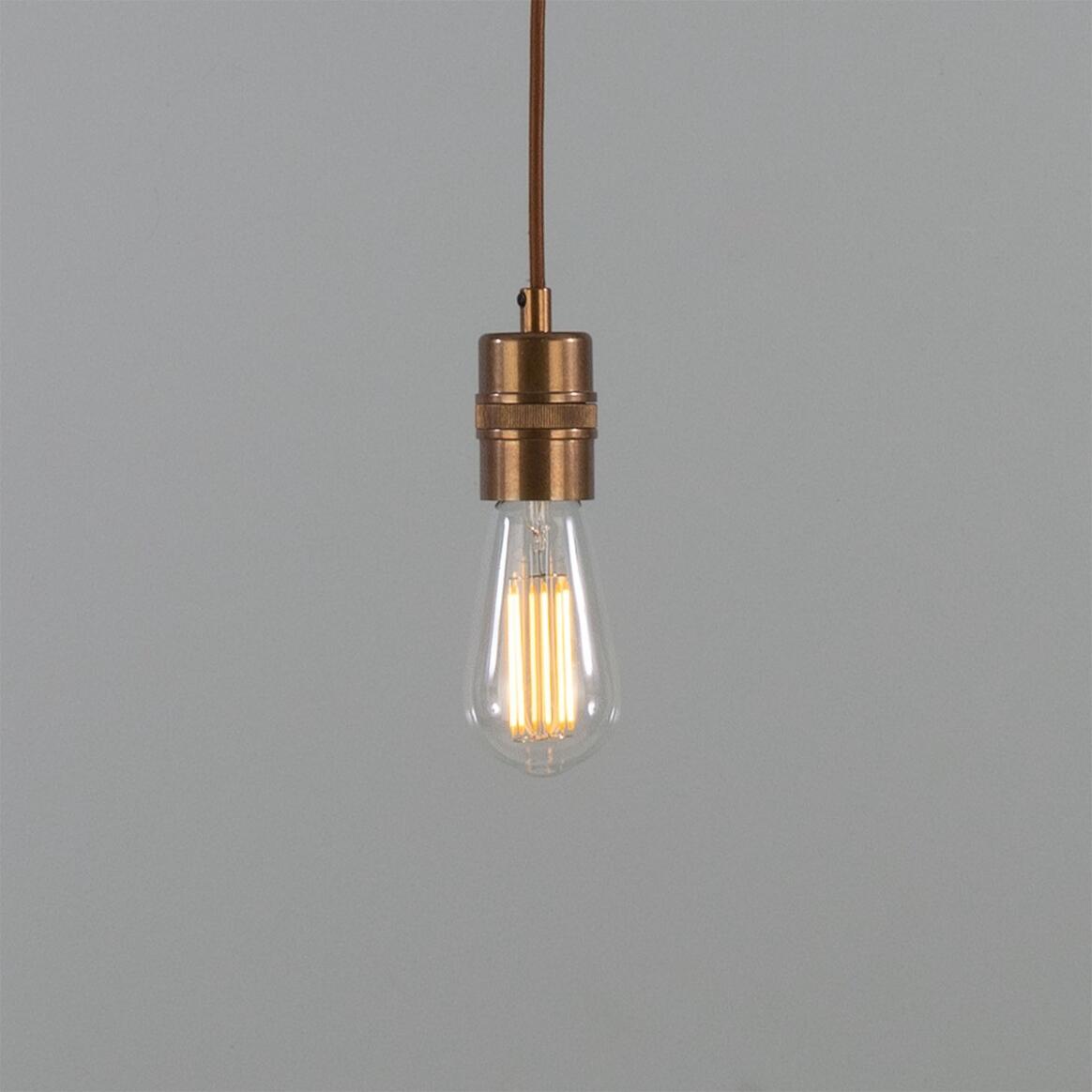 Devon Minimalist Bulb Brass Pendant Light 1.75" IP20 main product image