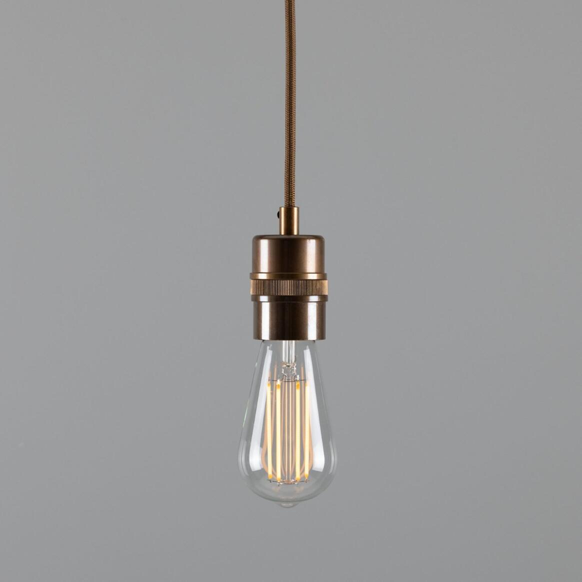 Suspension Devon minimaliste en laiton avec ampoules exposées main product image