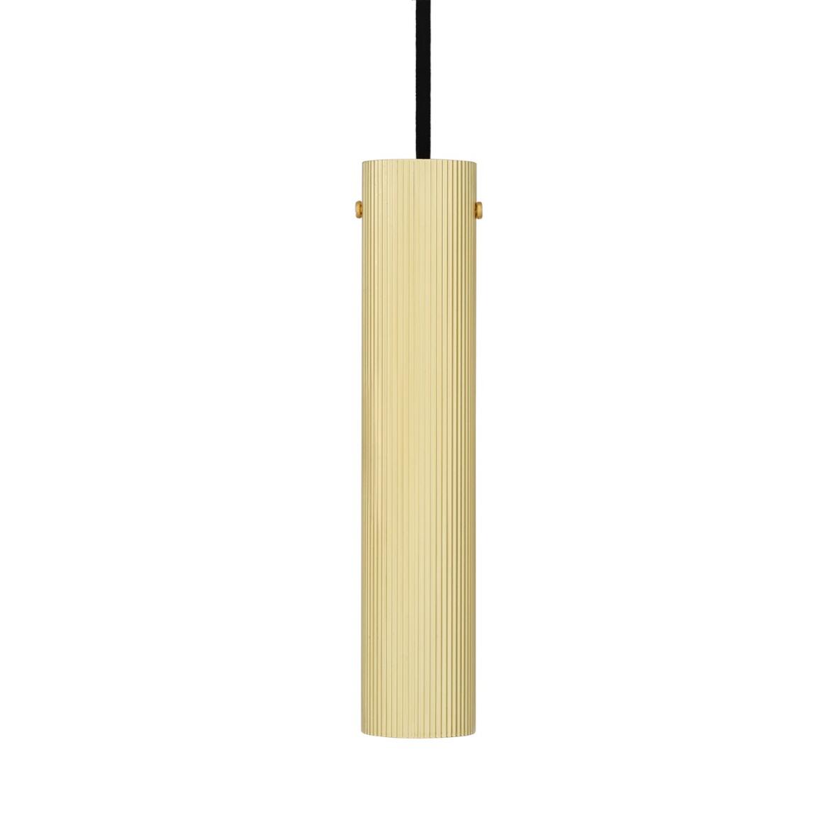 Royce Slender Reeded Brass Pendant Light 2" main product image