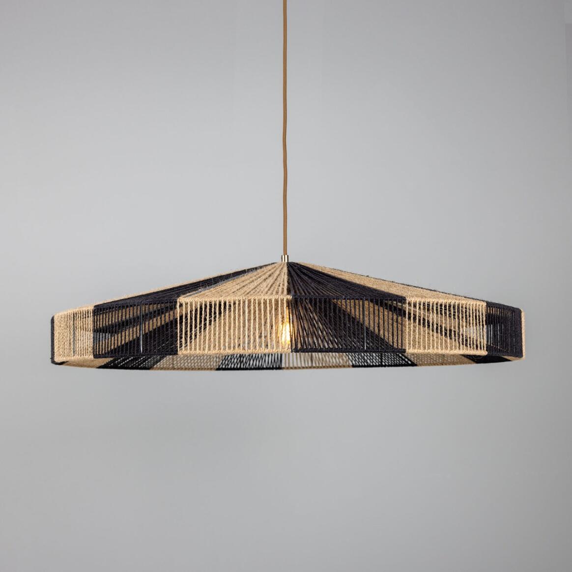 Vernon Raffia Striped Rope Pendant Light 83cm main product image