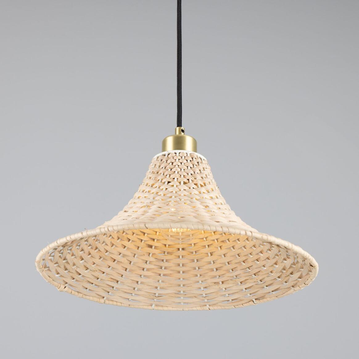 Savannah Large Bell Shaped Rattan Pendant Light 13.6 Mullan Lighting