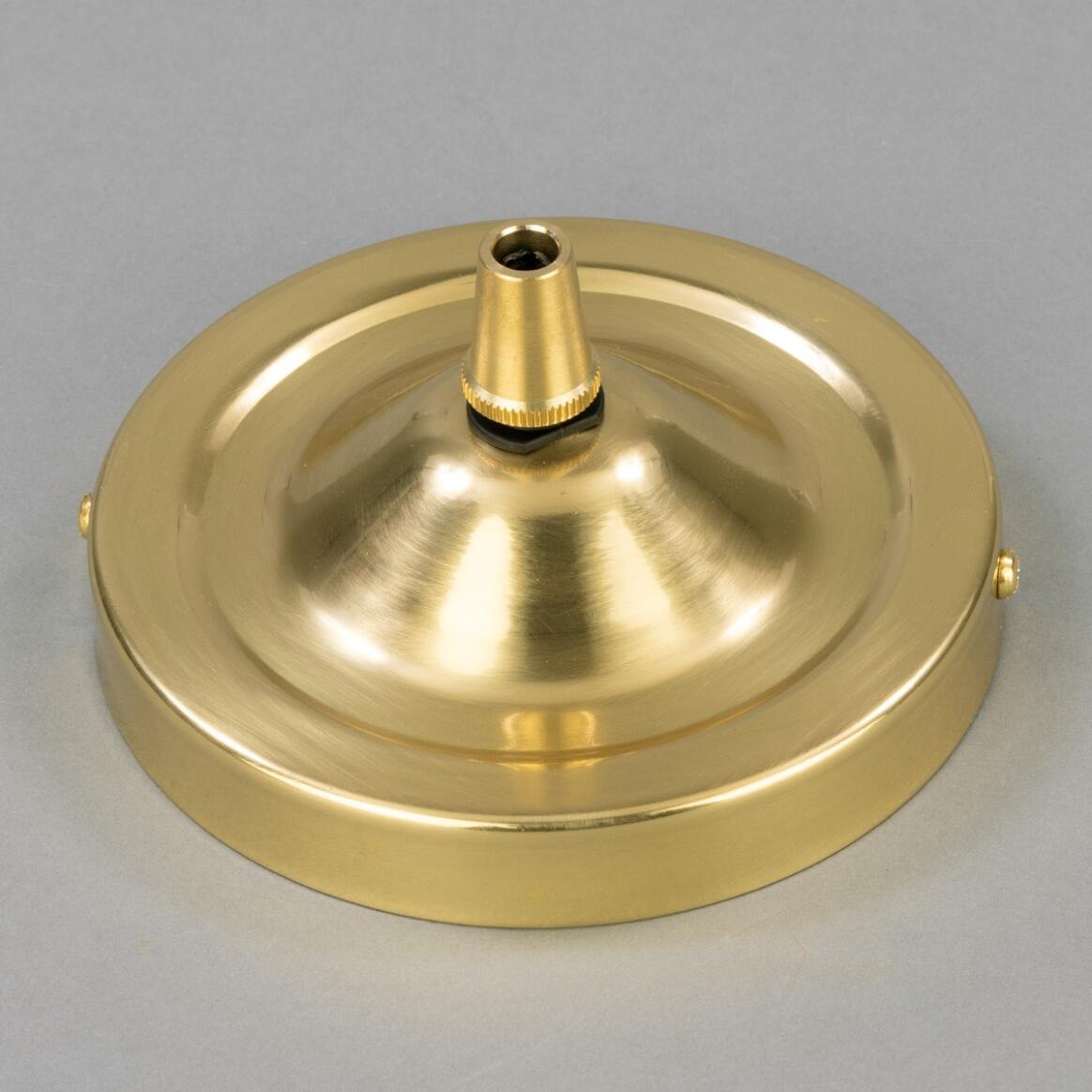 Brass ceiling rose, flat round with cord grip | Mullan Lighting