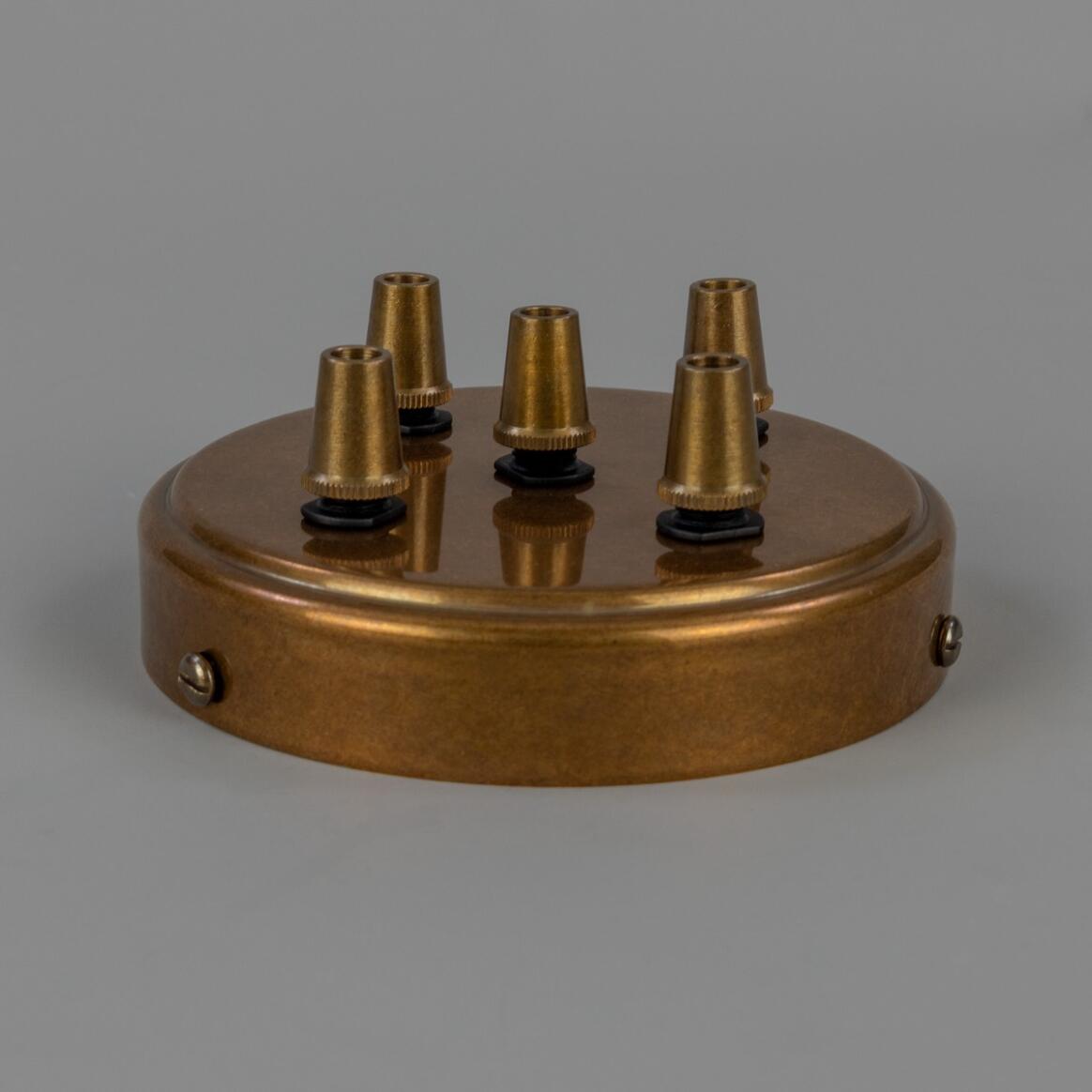 Brass Round Ceiling Rose 4.5", 1-9 Outlets main product image