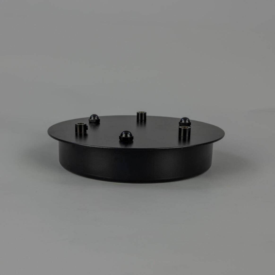Large Steel Ceiling Rose, Matte Black 8" 1 - 5 Outlets main product image