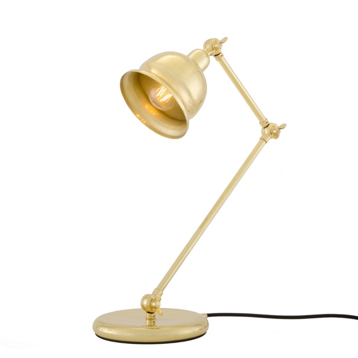 Lampe de table ancienne en laiton Dale avec abat-jour en cloche  main product image