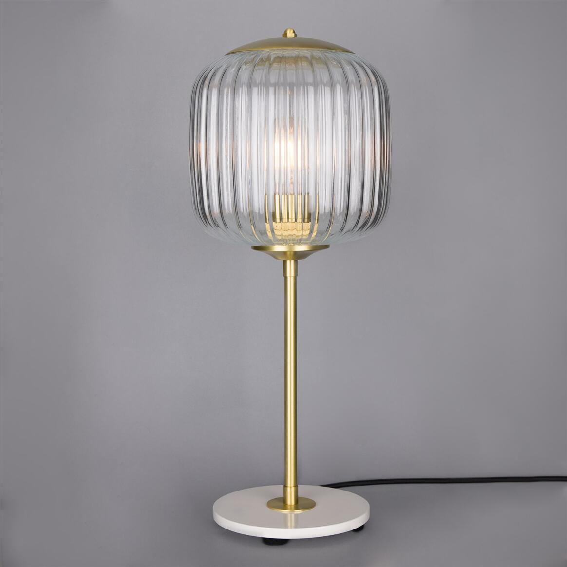 Astoria Reeded Glass and Brass Table Lamp main product image