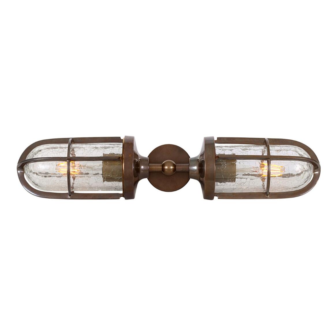 Clayton Double Well Glass Wall Light IP54 main product image
