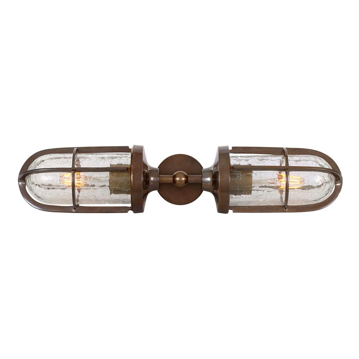 Clayton Double Well Glass Wall Sconce IP54 main product image