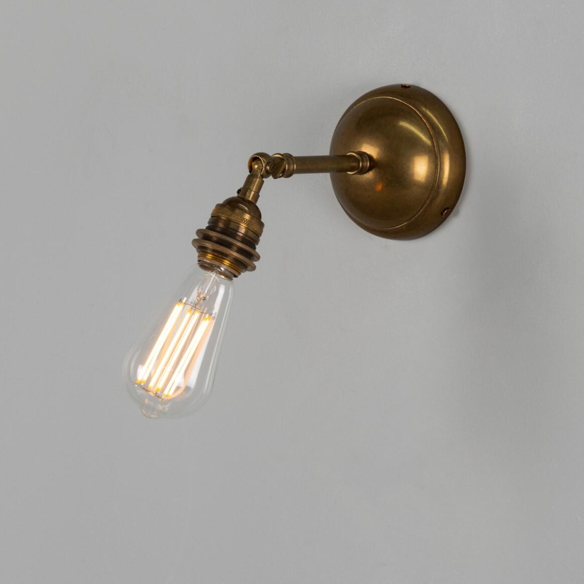 Dabb Vintage Bare Bulb Brass Adjustable Wall Sconce 5" IP20 main product image