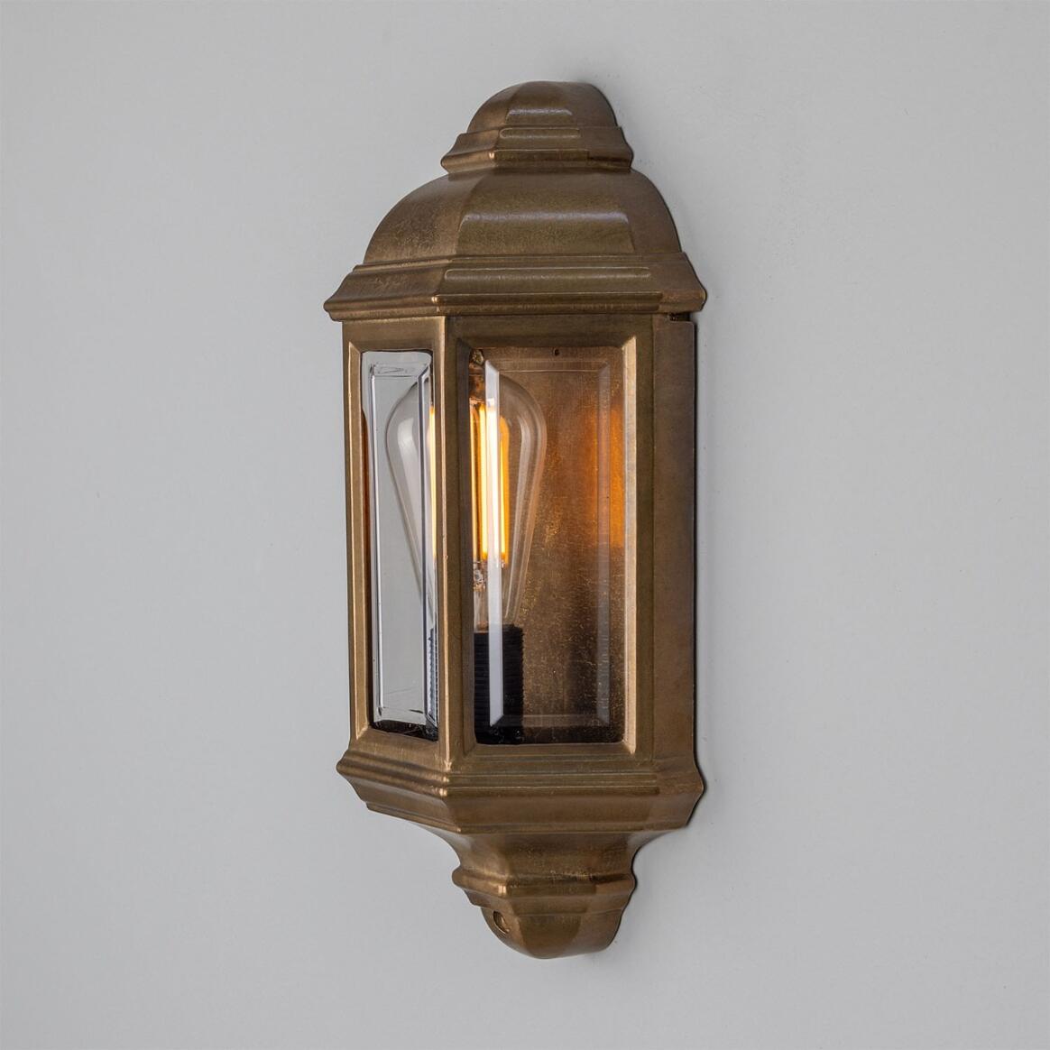 Brent Traditional Antique Brass Outdoor Wall Sconce IP43 main product image