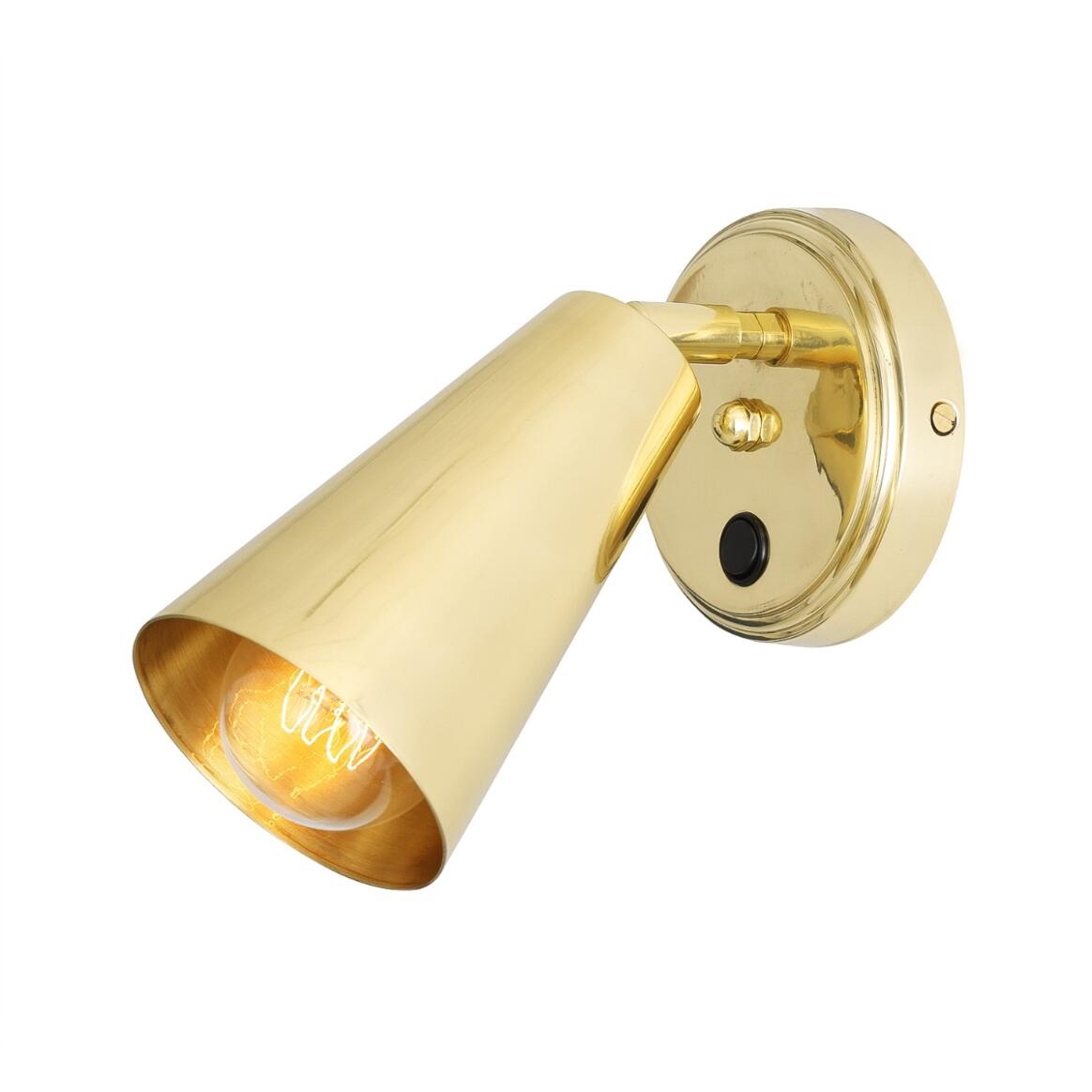 Cashel Brass Cone Wall Light with Switch main product image