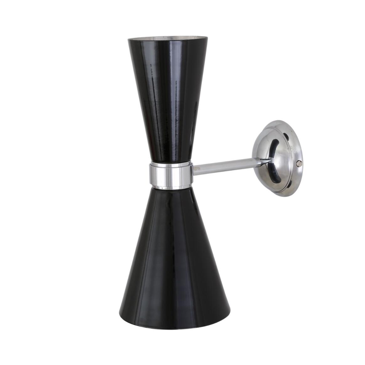 Cairo Mid-Century Double Cone Chrome Wall Sconce main product image