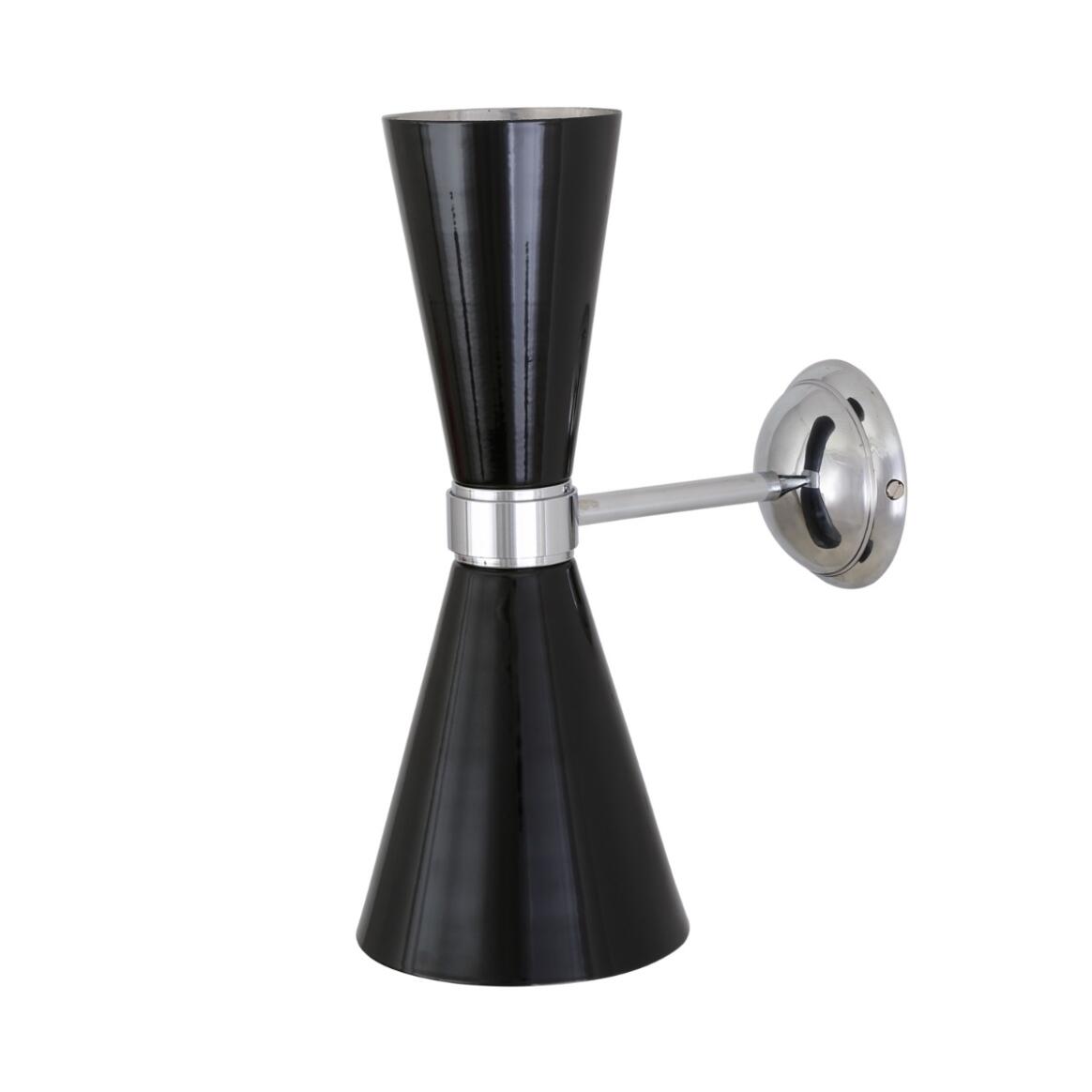 Cairo Mid-Century Double Cone Chrome Wall Light main product image