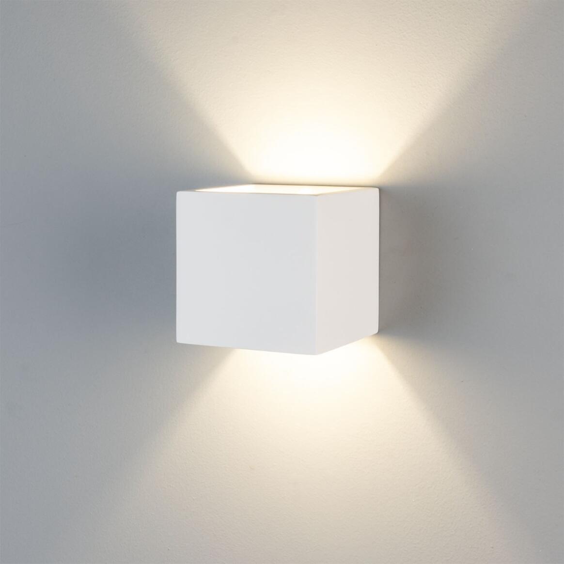 Lisbon Up / Down Cube Plaster Wall Light 11.5cm IP20 main product image