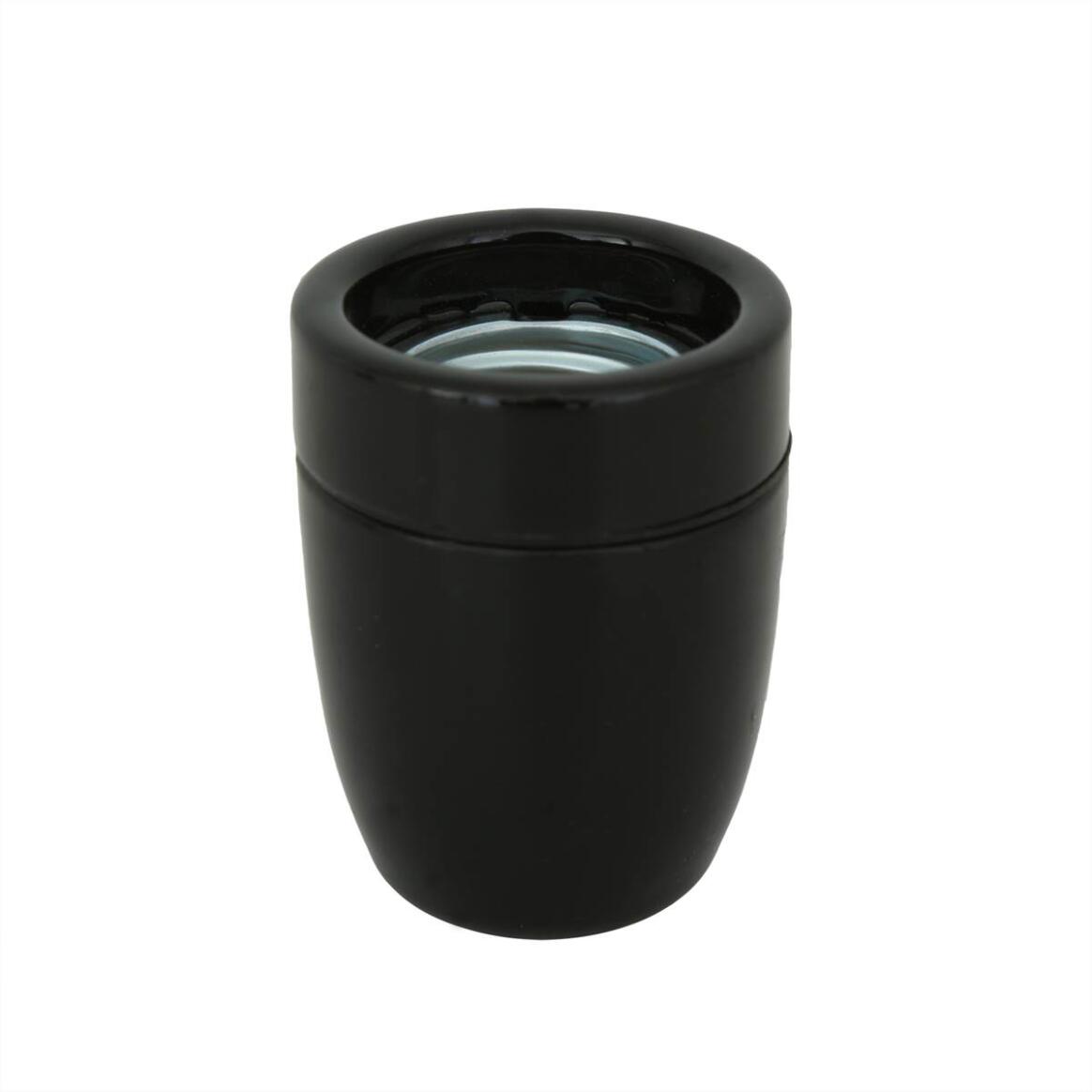E27 Porcelain Lamp Holder, Black / White, M10 Entry main product image