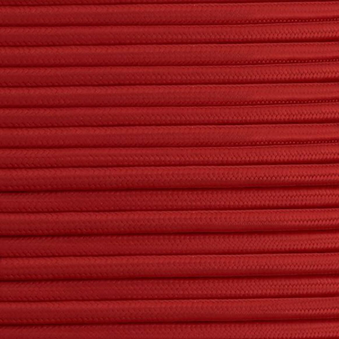 Red Fabric Braided Cable, 3 Core Round main product image