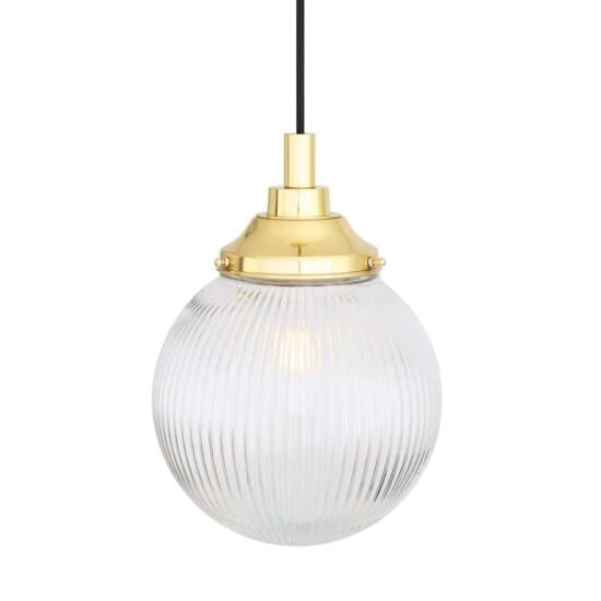 Cherith Prismatic Glass Globe Pendant Light 8.25" IP44