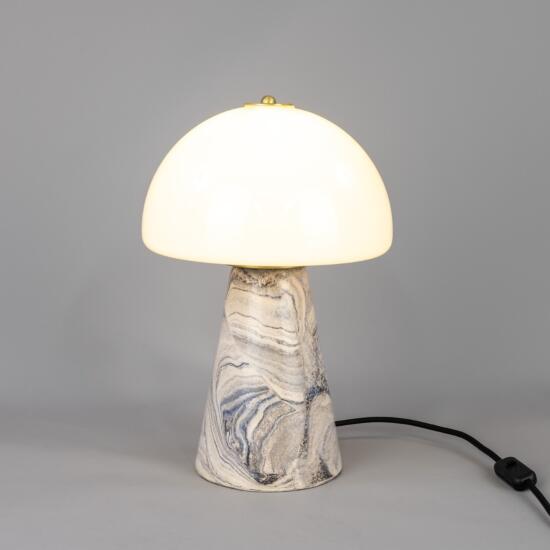 Champignon Ceramic Mushroom Glass Dome Table Lamp 38cm IP20