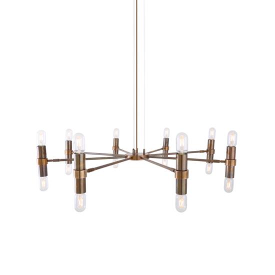 Kendu Modern Brass Adjustable Eight-Arm Chandelier 41" IP20