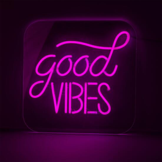 Good Vibes Neon Acrylic Light 46cm IP20, Pink