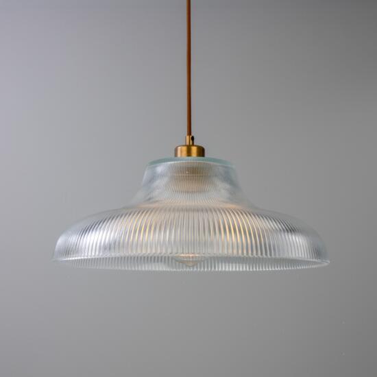 Mono Vintage Railway Glass Pendant Light 40cm, Antique Silver