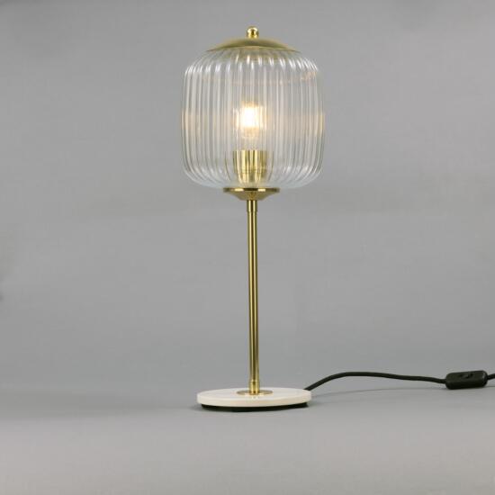 Astoria Reeded Glass and Brass Table Lamp 20.5" IP20