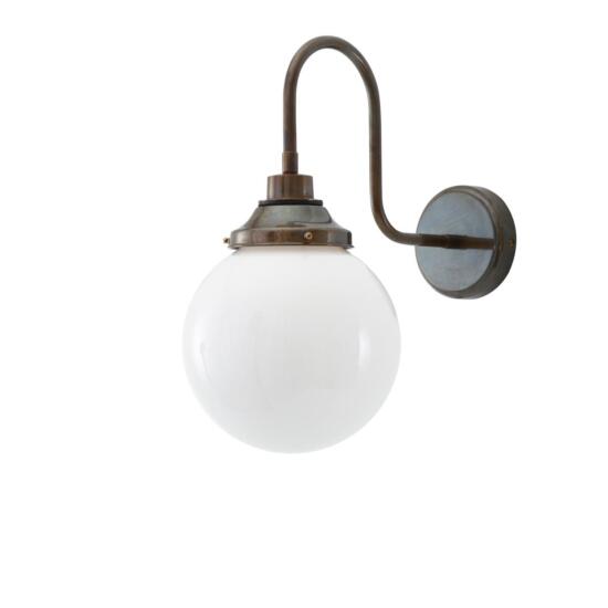 Pelagia Opal Globe Swan Neck Wall Sconce 7.75" IP44