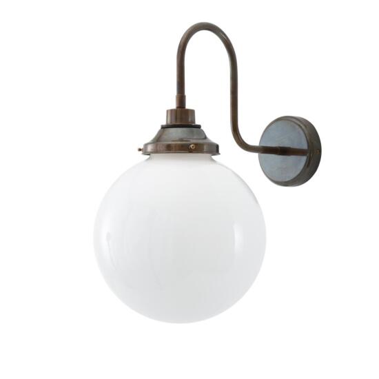 Pelagia Opal Globe Swan Neck Wall Sconce 9.75" IP44