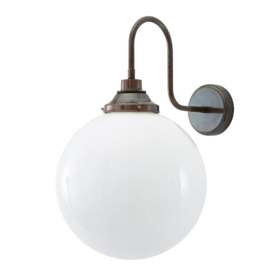 Pelagia Opal Globe Swan Neck Wall Sconce 11.75" IP44