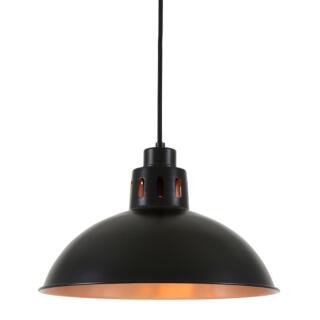 Bessemer Vintage Pendant Light 30cm, Matt Black and Satin Copper