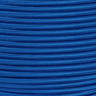 Electric Blue Fabric Braided Cable, 3 Core Round