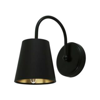 Carrick Contemporary Wall Light with Fabric Shade, Powder Coated Matte Black