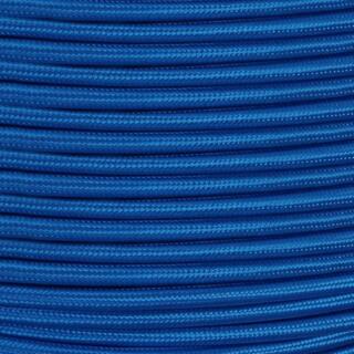 Electric Blue Fabric Braided Cable, 3 Core Round