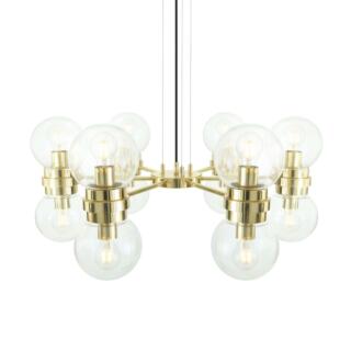 Eske Modern Clear / Opal Globe Chandelier, Six-Arm