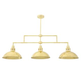 Georgia Vintage Brass Bar Pendant, Three Light
