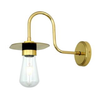 Kai Swan Neck Wall Sconce IP65 Polished Brass