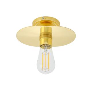 Kigoma Vintage Brass Shade Flush Ceiling Light, Polished Brass