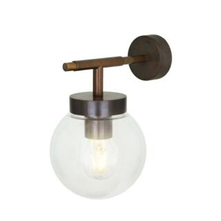 Marin Wall Light IP65 Antique Brass Clear Globe