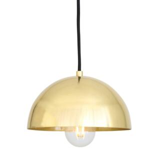 Maua Mid-Century Brass Dome Pendant Light 20cm, Polished Brass