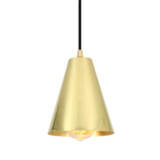 Moya Modern Brass Cone Pendant Light 14cm, Satin Brass