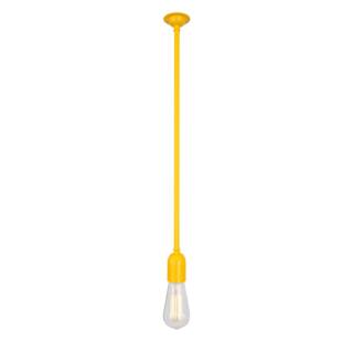 Powell Quirky Minimalist Bare Bulb Pendant Light, Powder Coated Yellow