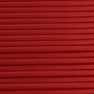 Red Fabric Braided Cable, 3 Core Round