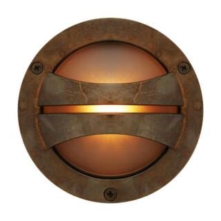 Seri Outdoor Brass Flush Wall Light 14cm IP54, Antique Brass