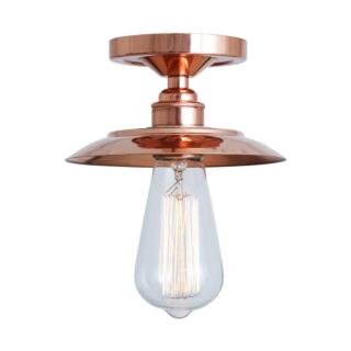 Suva Industrial Polished Copper Flush Ceiling Light, Polished Copper