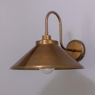 Nerissa Brass Swan Neck Wall Light IP65, Antique Brass