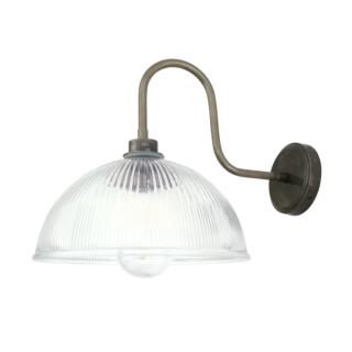 Maris Prismatic Glass Swan Neck Wall Sconce IP65, Antique Silver